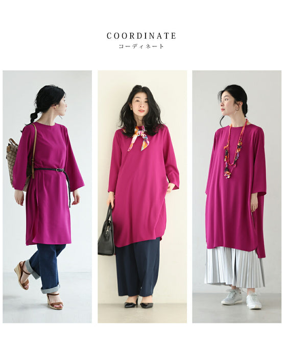 華やぎピンクのサイドスリットチュニック