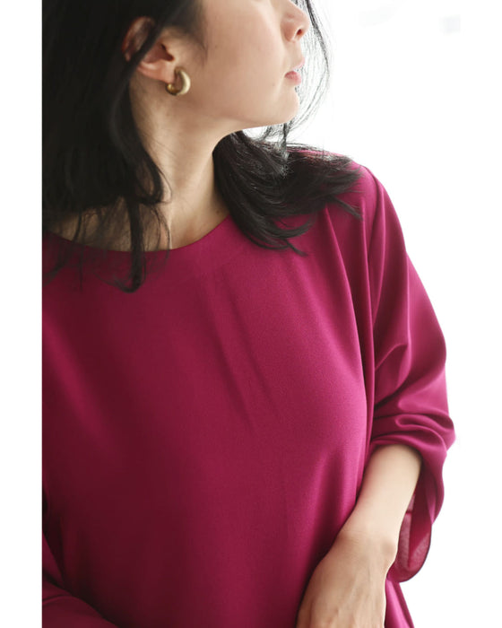 華やぎピンクのサイドスリットチュニック