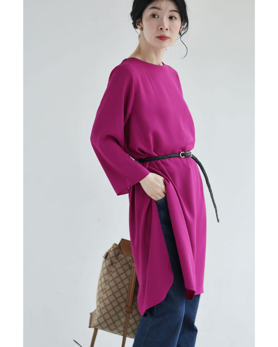 華やぎピンクのサイドスリットチュニック