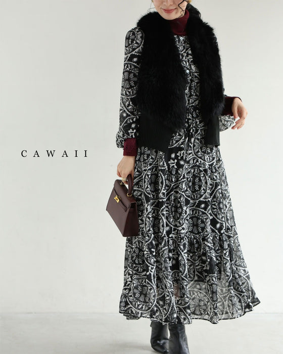 カレイドスコープのシフォンミディアムワンピース