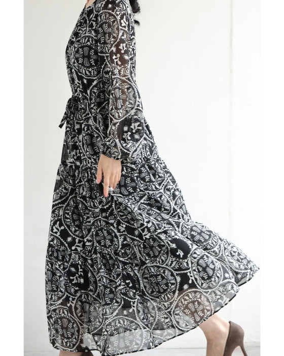 カレイドスコープのシフォンミディアムワンピース