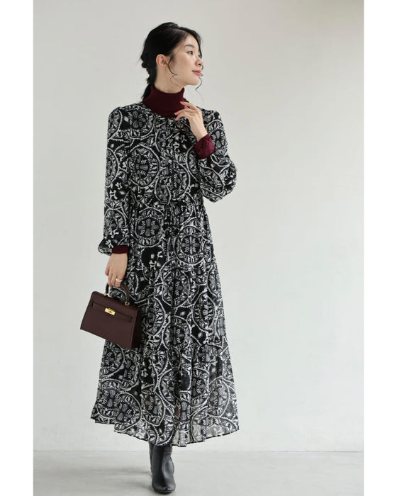 カレイドスコープのシフォンミディアムワンピース
