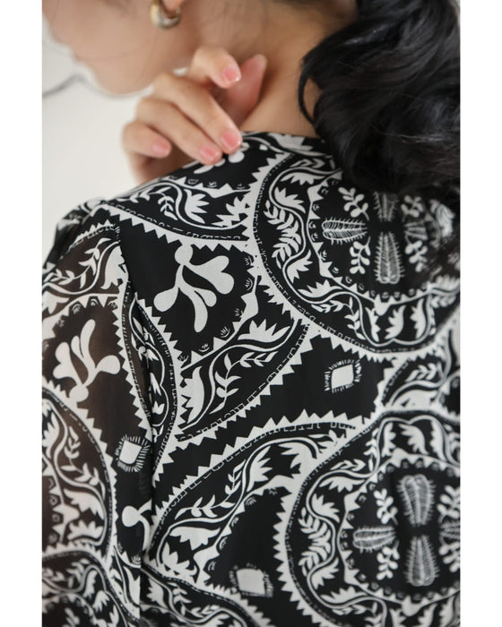 カレイドスコープのシフォンミディアムワンピース