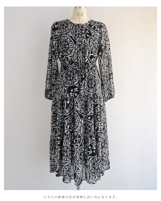 カレイドスコープのシフォンミディアムワンピース