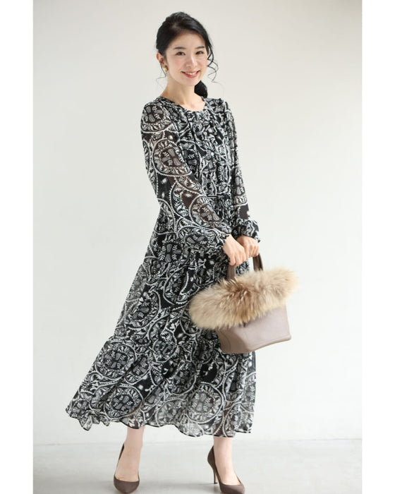カレイドスコープのシフォンミディアムワンピース
