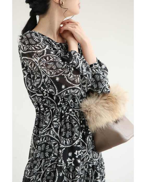 カレイドスコープのシフォンミディアムワンピース