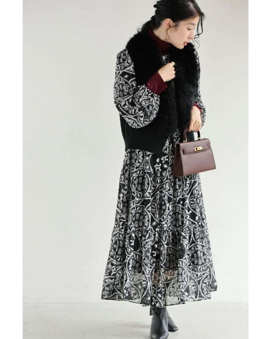 カレイドスコープのシフォンミディアムワンピース