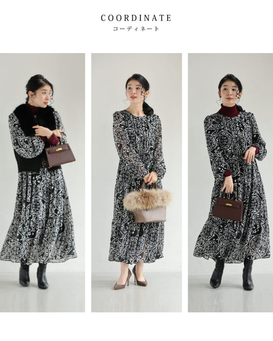 カレイドスコープのシフォンミディアムワンピース