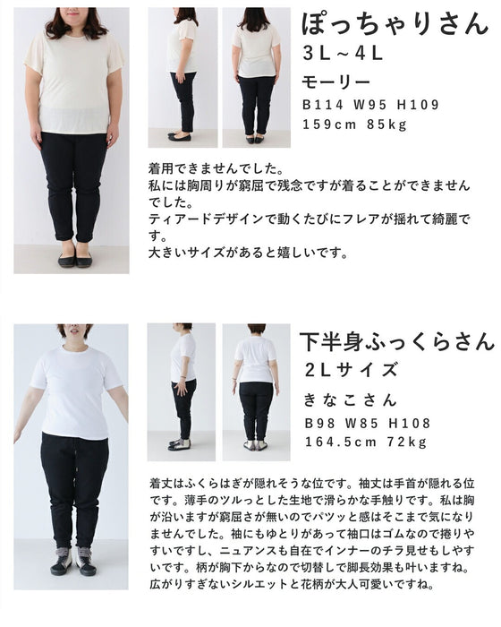 白い花のペイントアートロングワンピース