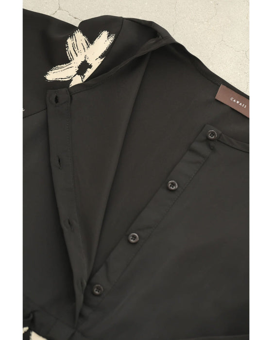 【予約商品】白い花のペイントアートロングワンピース