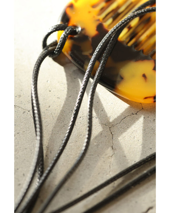 べっこう風コームのコードネックレス