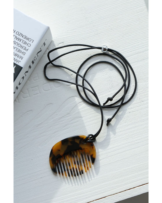 べっこう風コームのコードネックレス