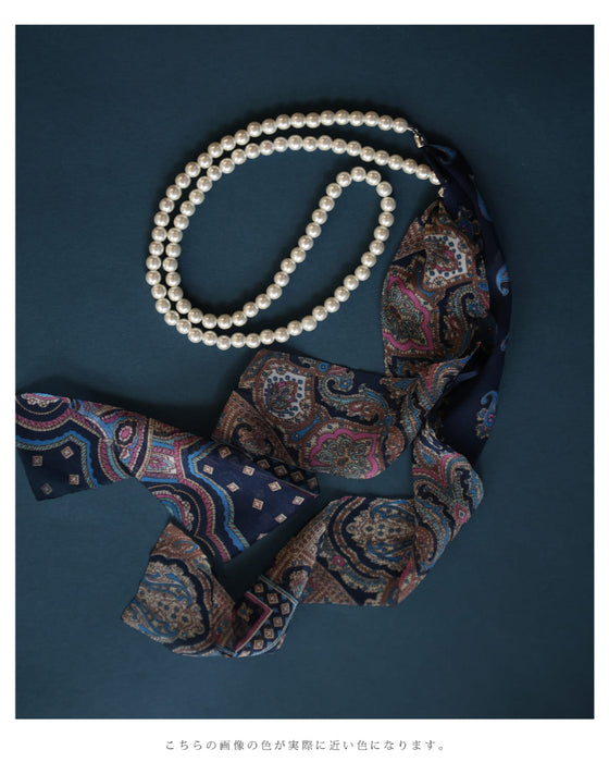 リボンとパールのドッキングマルチウェイネックレス