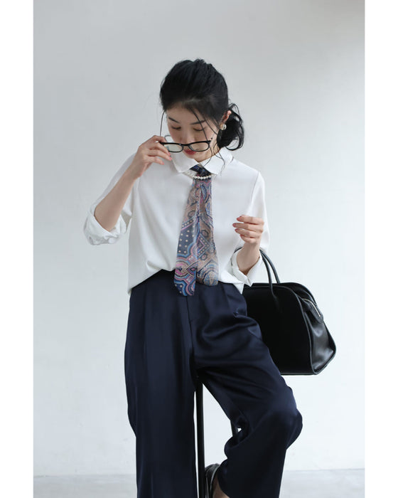 リボンとパールのドッキングマルチウェイネックレス