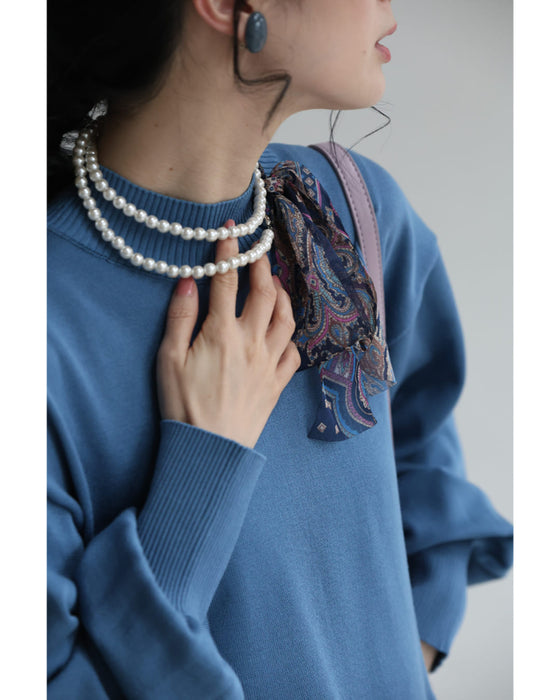 リボンとパールのドッキングマルチウェイネックレス