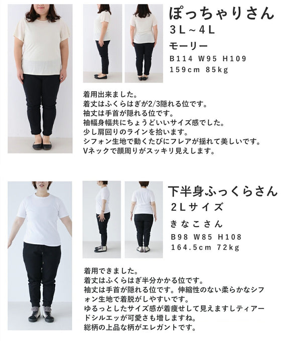 ふわり広がるエスニックな花柄ミディアムワンピース