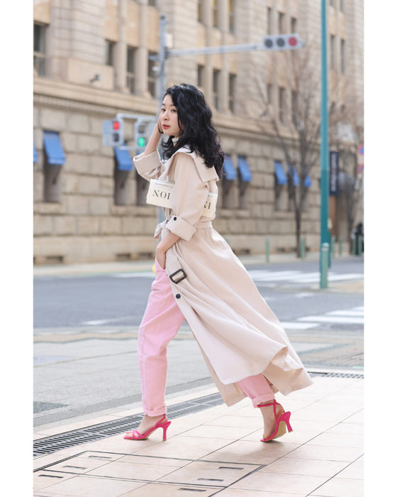 ビッグカラーのロングトレンチコート（ベルト付き） – ONE PEACE ONLINE