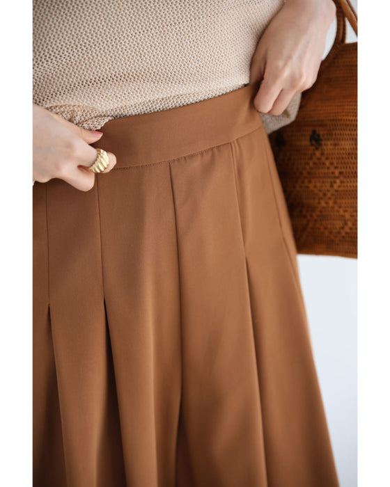 プリーツカラーブラウスとタックワイドパンツ2点セット【set】