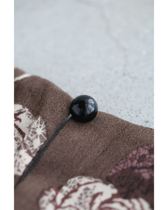 優雅なバラ描くショコラカラーミディアムワンピース