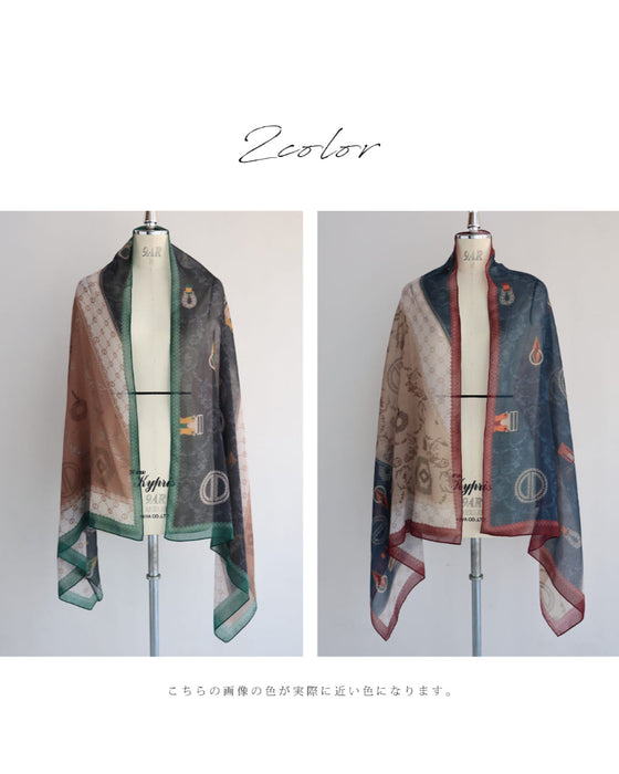 コーデを華やかにする柄合わせシアーストール