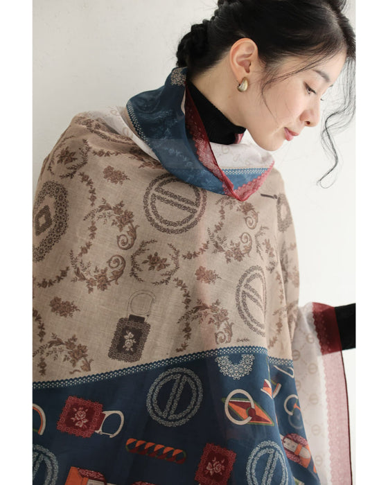 コーデを華やかにする柄合わせシアーストール