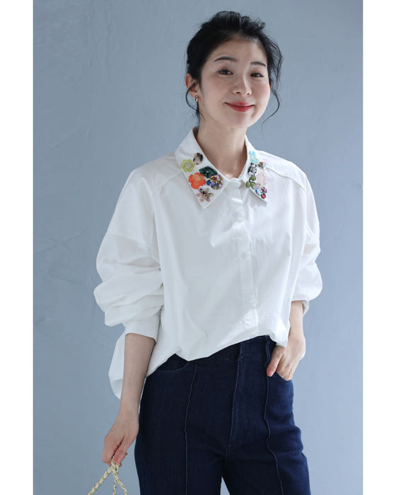襟元で魅せるボタンコレクションシャツトップス – ONE PEACE ONLINE