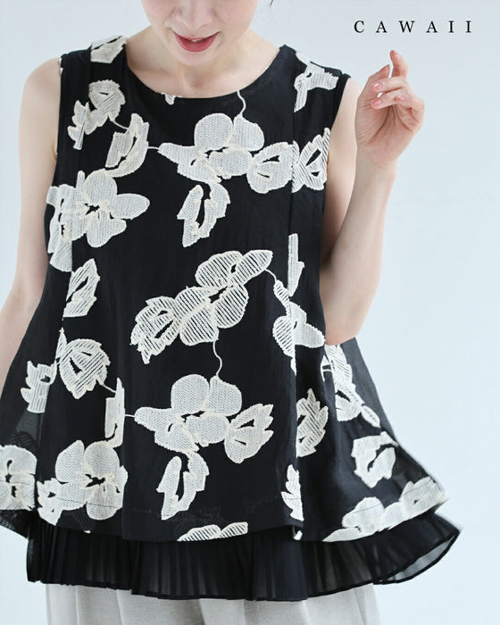 ⭐️専用⭐️45r  ヒッコリーの小花刺繍Ｔシャツ　今季完売商品 ⭐️専用⭐️45r ヒッコリーの小花刺繍Tシャツ 今季完売商品の通販は