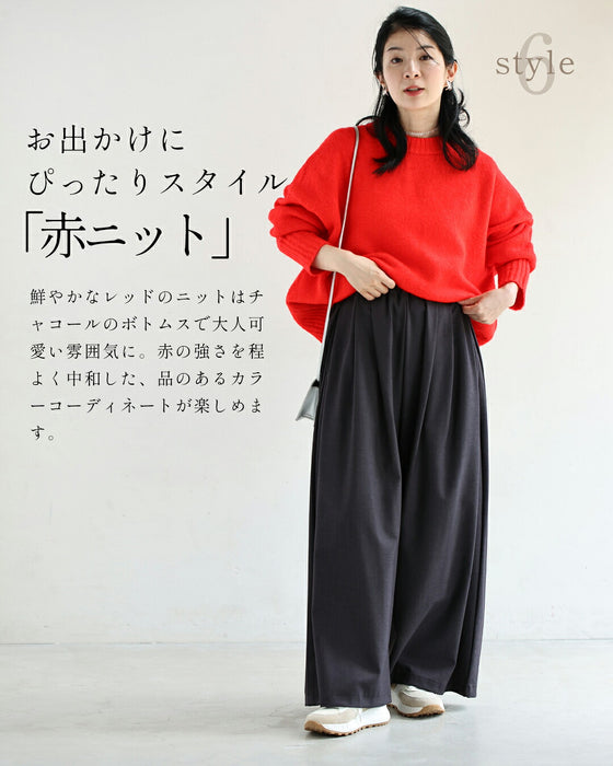 下腹ぽっこり 目隠しタックパンツ