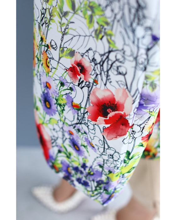 【アウトレット返品交換不可】香り立つような花々。フラワーガーデンミディアムワンピース