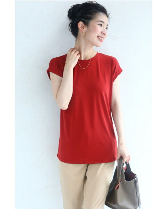 【アウトレット返品交換不可】ちょい袖カットソートップス