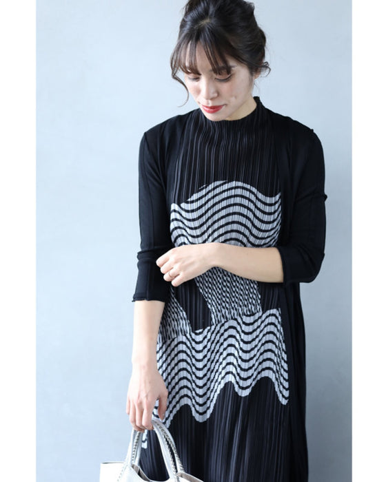 【アウトレット返品交換不可】マイナス5kg着痩せワンピース(紐ベルト付)