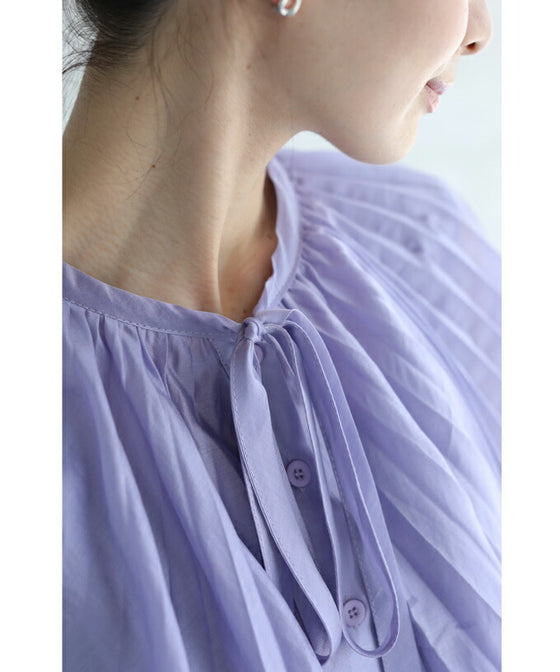 【アウトレット返品交換不可】囲むプリーツフレアのシアーブラウストップス