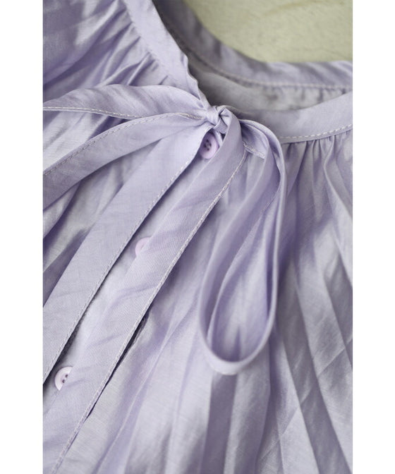 【アウトレット返品交換不可】囲むプリーツフレアのシアーブラウストップス