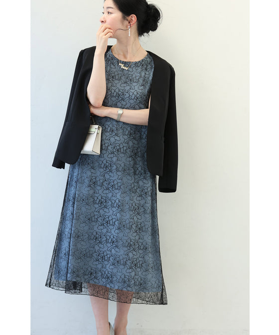 線画レース　オケージョンワンピ