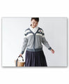 One piece plus striped cardigan/jacket