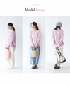(Purple pink) Spring colored striped top