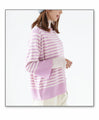 (Purple pink) Spring colored striped top