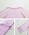 (Purple pink) Spring colored striped top