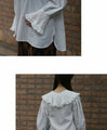 [SANPO LUSSO] Ruffled blouse top