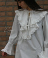 [SANPO LUSSO] Ruffled blouse top