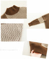Textured chocolate knit top