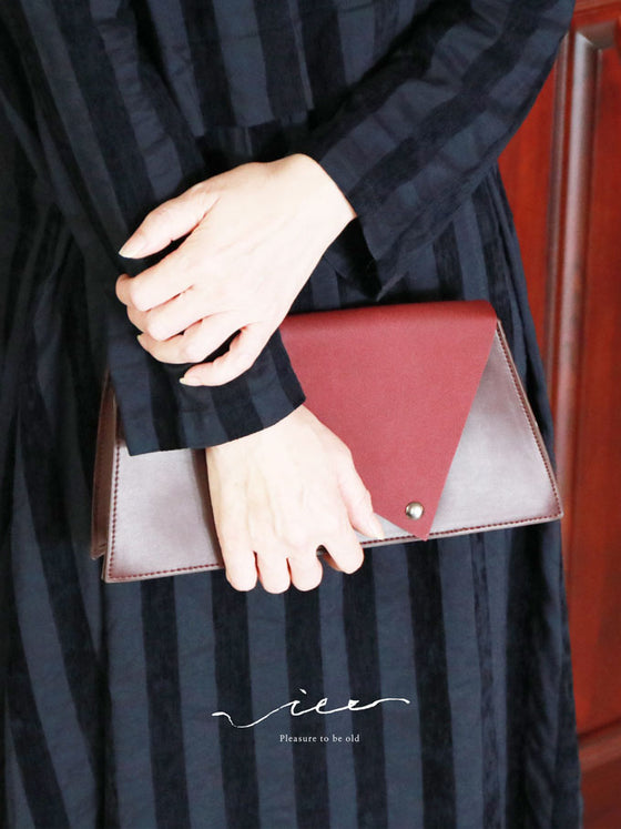 【セール商品返品交換不可】ボルドーのエレガントバッグワンピース ゆったり