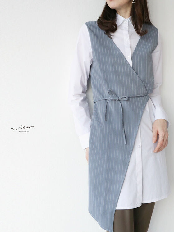 【セール商品返品交換不可】大人にちょうどいい～ストライプベストシャツ～トップス