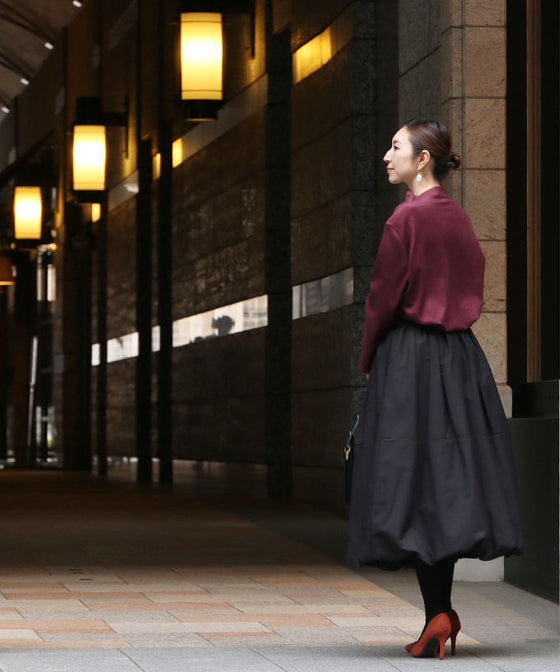 The beloved black adult shines in the balloon skirt