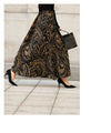 【セール商品返品交換不可】大人シックに魅せるペイズリー柄スカートジャガードスカート