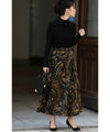 【セール商品返品交換不可】大人シックに魅せるペイズリー柄スカートジャガードスカート