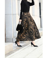 【セール商品返品交換不可】大人シックに魅せるペイズリー柄スカートジャガードスカート