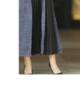 [Sale items cannot be returned or exchanged] Elegant pleated skirt with tweed check