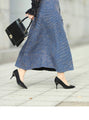 [Sale items cannot be returned or exchanged] Elegant pleated skirt with tweed check