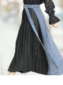 [Sale items cannot be returned or exchanged] Elegant pleated skirt with tweed check